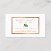 Carte De Visite Aquarelle Tropical Monstera Feuille Motif II (Dos)