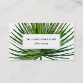 Carte De Visite Aquarelle Tropical Palm Leaf Botanique  (Devant)