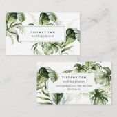 Carte De Visite Aquarelle Tropical Trendy Élégant Moderne Chic (Devant / Derrière)