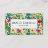 Carte De Visite Aquarelle tropicale (Devant)
