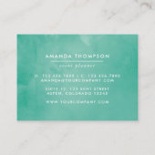 Carte De Visite Aquarelle tropicale à la menthe Florale (Dos)