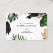 Carte De Visite Aquarelle tropicale abstraite (Dos)