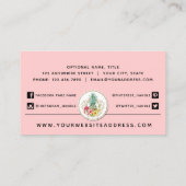 Carte De Visite Aquarelle Tropicale Ananas & Hibiscus Fleurs (Dos)