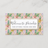 Carte De Visite Aquarelle Tropicale Ananas & Hibiscus Fleurs (Devant)