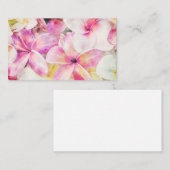 Carte De Visite Aquarelle tropicale de la plumeria d'Hawaï (Devant / Derrière)