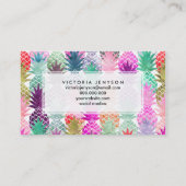 Carte De Visite Aquarelle tropicale moderne de pastel d'ananas (Dos)