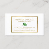 Carte De Visite Aquarelle tropicale Monstera Boutique Feuille (Dos)