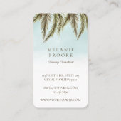 Carte De Visite Aquarelle tropicale Palm Tree Tanning Salon (Dos)