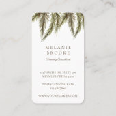 Carte De Visite Aquarelle tropicale Palm Tree Tanning Salon Blanc (Dos)