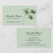 Carte De Visite Aquarelle tropicale Palmiers bijouterie (Devant / Derrière)