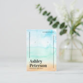 Carte De Visite Aquarelle tropicale plage Qr logo écran d'oreille (Debout devant)