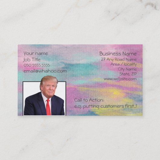 Carte De Visite Aquarelle Trump (Devant)