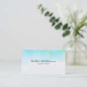 Carte De Visite Aquarelle Turquoise (Debout devant)
