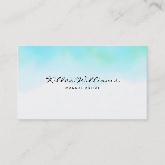 Carte De Visite Aquarelle Turquoise (Devant)