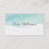 Carte De Visite Aquarelle turquoise (Devant)
