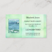 Carte De Visite Aquarelle turquoise Abstraite vos photos (Dos)