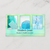 Carte De Visite Aquarelle turquoise Abstraite vos photos (Devant)