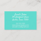 Carte De Visite Aquarelle Turquoise Agate Géode Slice Crystal (Dos)