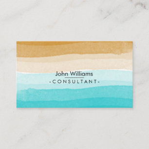 Carte De Visite Aquarelle turquoise Art de Plage Abstrait