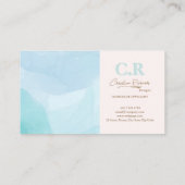 Carte De Visite Aquarelle Turquoise bleu moderne (Dos)