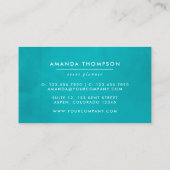 Carte De Visite Aquarelle turquoise et corail Floral (Dos)