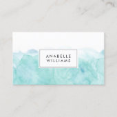 Carte De Visite Aquarelle turquoise moderne (Devant)