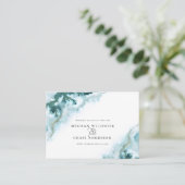 Carte De Visite Aquarelle Turquoise moderne Moss Agate BarefootBri (Debout devant)