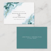 Carte De Visite Aquarelle Turquoise moderne Moss Agate BarefootBri (Devant / Derrière)