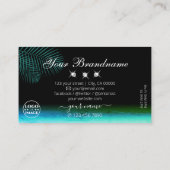 Carte De Visite Aquarelle Turquoise moderne Palm Feuilles Bijoux A (Dos)
