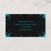 Carte De Visite Aquarelle Turquoise noire Vintage moderne (Dos)