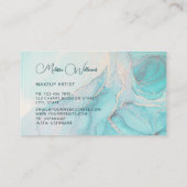 Carte de visite aquarelle turquoise or (Dos)