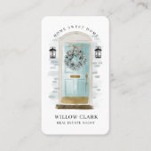 Carte De Visite Aquarelle turquoise Porte d'entrée (Devant)