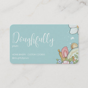 Carte de visite aquarelle turquoise pour boulanger