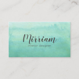 Carte De Visite Aquarelle turquoise professionnelle moderne