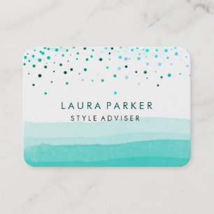 Carte De Visite Aquarelle Turquoise turquoise Plage Bleu subtil