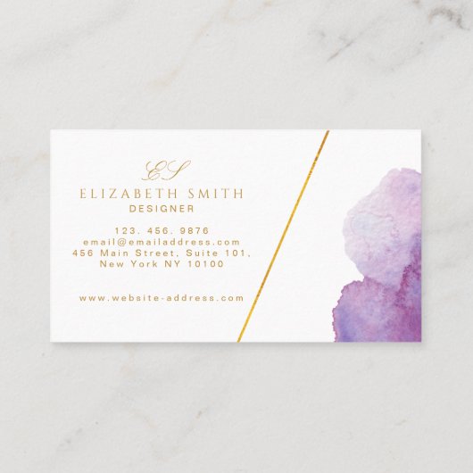 Carte De Visite Aquarelle unique moderne (Dos)