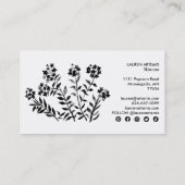 Carte De Visite Aquarelle Unique Moderne Botanique Floral Soins (Dos)