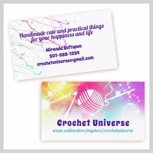 Carte De Visite Aquarelle univers fil crochet crochets