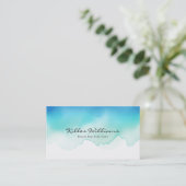Carte de visite aquarelle Vagues de mer (Debout devant)