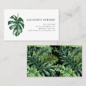 Carte De Visite Aquarelle variée Monstera Tropical Nursery (Devant / Derrière)