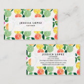 Carte De Visite Aquarelle végétale des agrumes (Devant / Derrière)