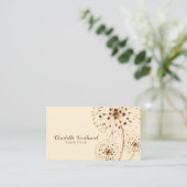 Carte De Visite Aquarelle Vent soufflé Dandelion Fleurs (Debout devant)