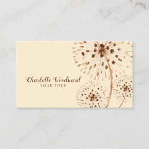 Carte De Visite Aquarelle Vent soufflé Dandelion Fleurs