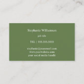 Carte de visite aquarelle verdure et or (Dos)