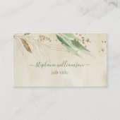 Carte de visite aquarelle verdure et or (Devant)