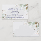 Carte De Visite Aquarelle Verdure Feuillage Wedding planner person (Devant / Derrière)