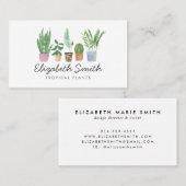 Carte De Visite Aquarelle Verdure Ménage Posé Pépinière (Devant / Derrière)