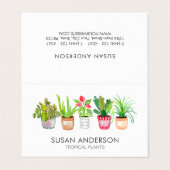 Carte De Visite Aquarelle Verdure Ménagers Pépinière  (Extérieur déplié)