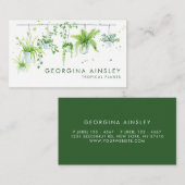 Carte De Visite Aquarelle Verdure pendante Ménagers Pépinière (Devant / Derrière)