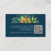 Carte De Visite Aquarelle vert feuillage Botanique QR Code (Dos)